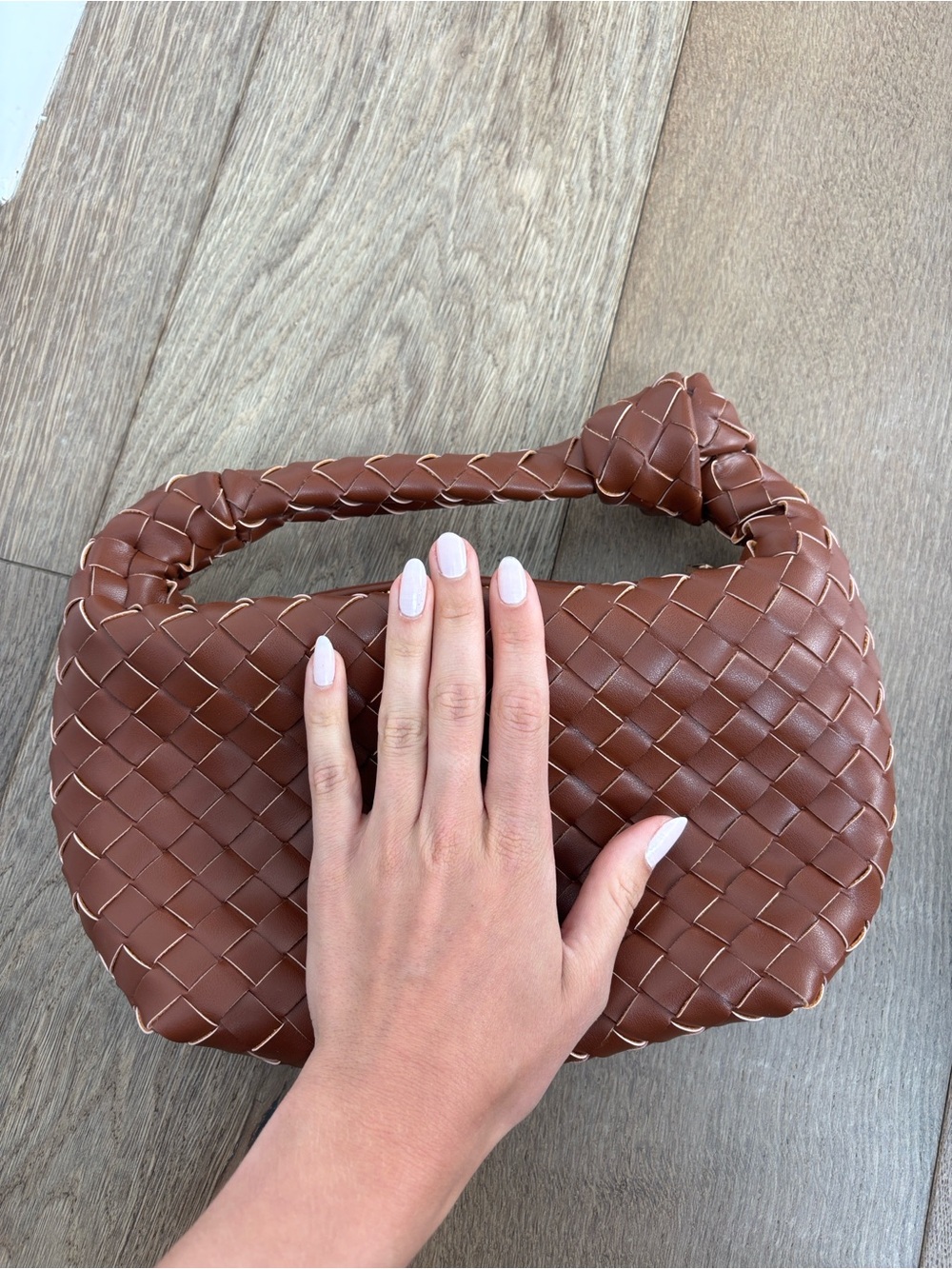 Target Braided Shoulder Hobo Bag in Chestnut Brown - Picture 4 of 4